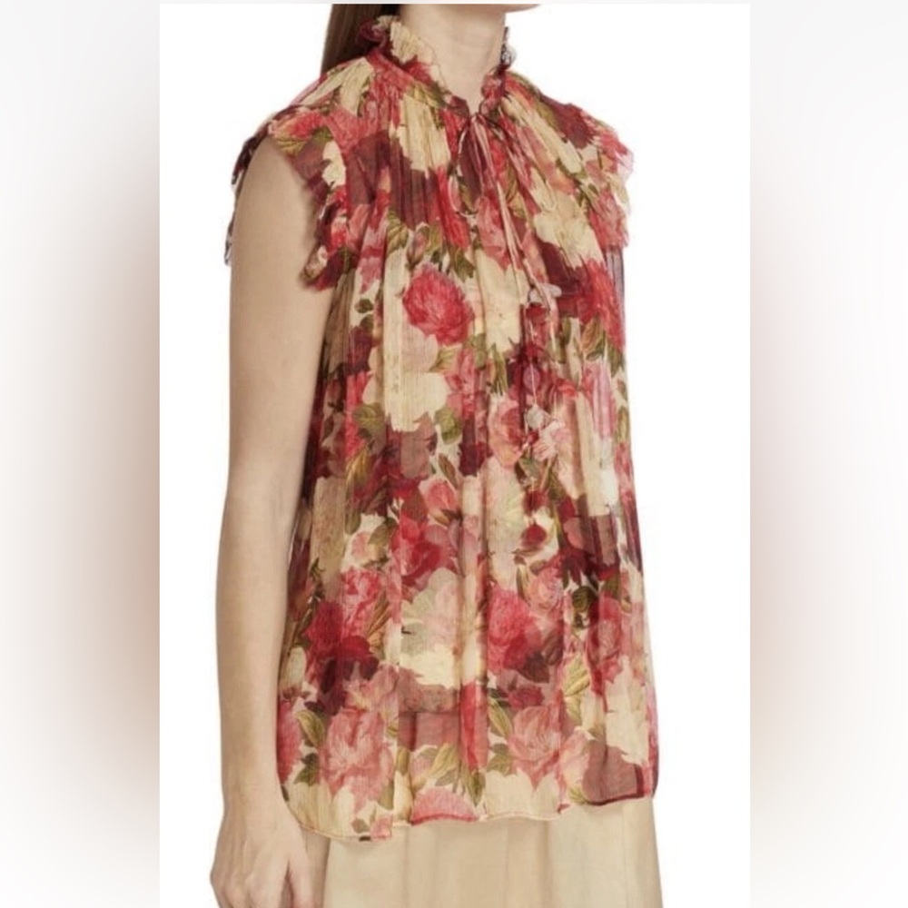 ZIMMERMANN wonderland floral silk top 2 (6-8) - Picture 2 of 8